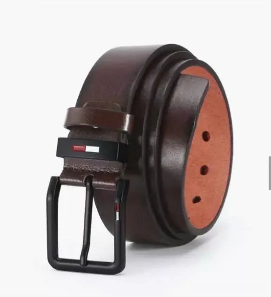 Men's PU Leather Belt — Alloy Square Pin Buckle Business & Leisure Waistband