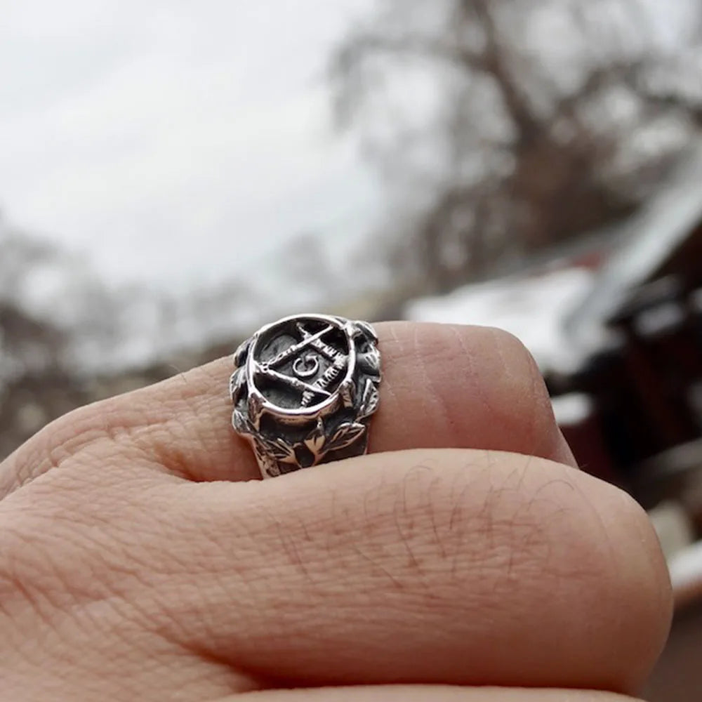 Men's Masonic Stainless Steel Ring — Punk Rock Hip-Hop Biker Freemasonry Jewellery Gift