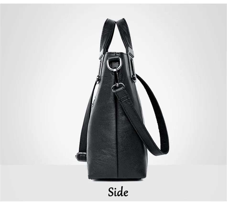 Women's Luxury PU Leather Crossbody Bag — Multi-Pocket Shoulder & Tote Handbag