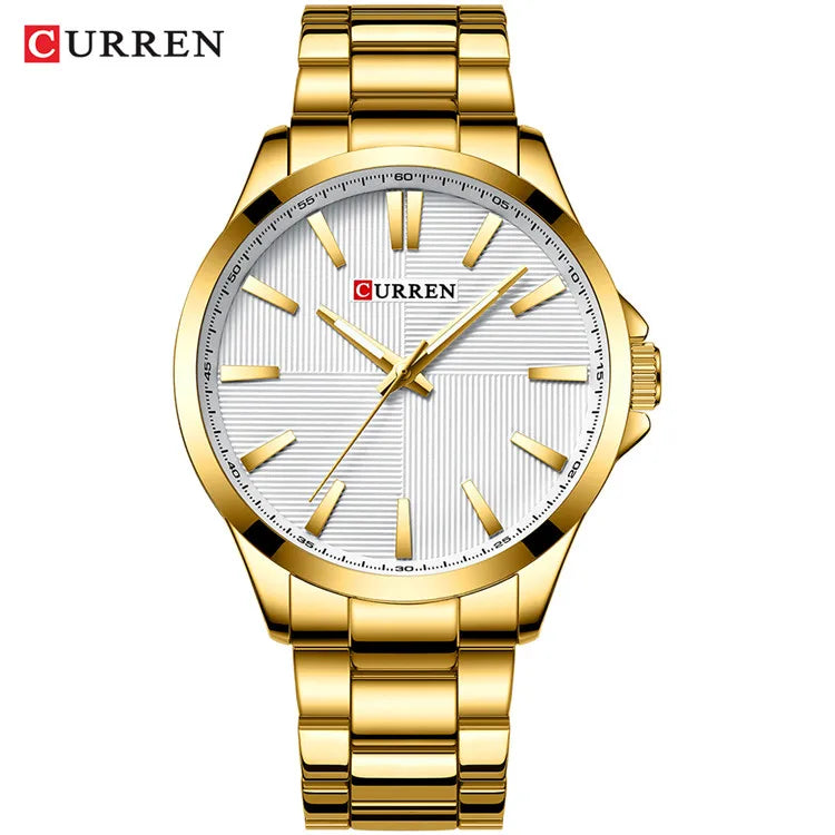 Men's CURREN Military Sport Quartz Watch — Stainless Steel Waterproof Wristwatch