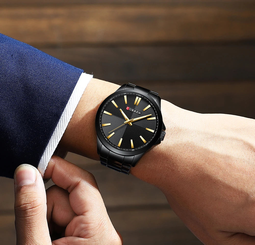 Men's CURREN Military Sport Quartz Watch — Stainless Steel Waterproof Wristwatch
