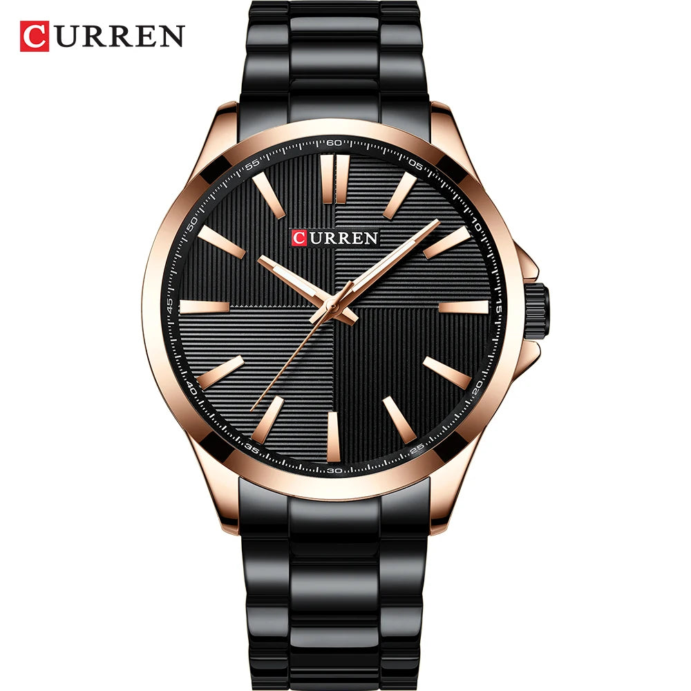 Men's CURREN Military Sport Quartz Watch — Stainless Steel Waterproof Wristwatch