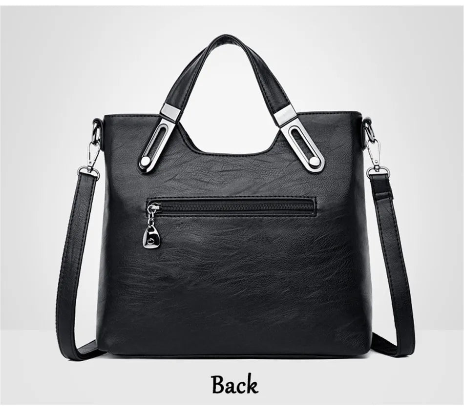 Women's Luxury PU Leather Crossbody Bag — Multi-Pocket Shoulder & Tote Handbag
