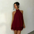 Women's Sexy Backless Slim-Fit A-Line Beachwear Dress