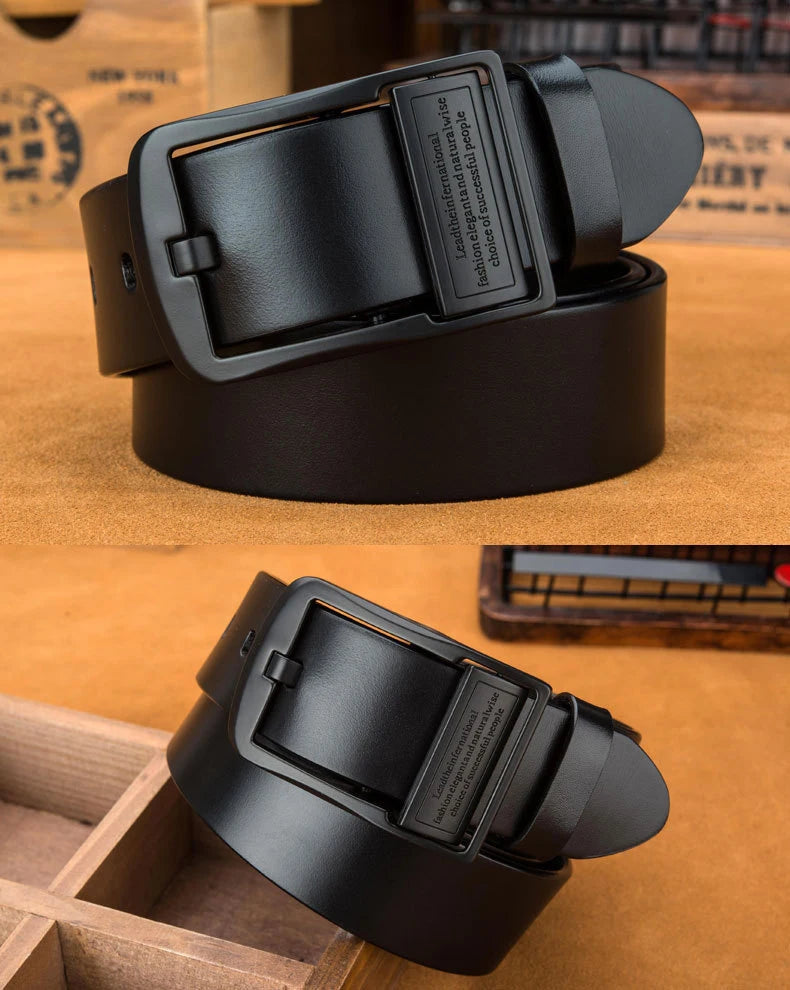 Men's Light Luxury PU Leather Belt — Pin Buckle Casual Versatile Jeans Waistband