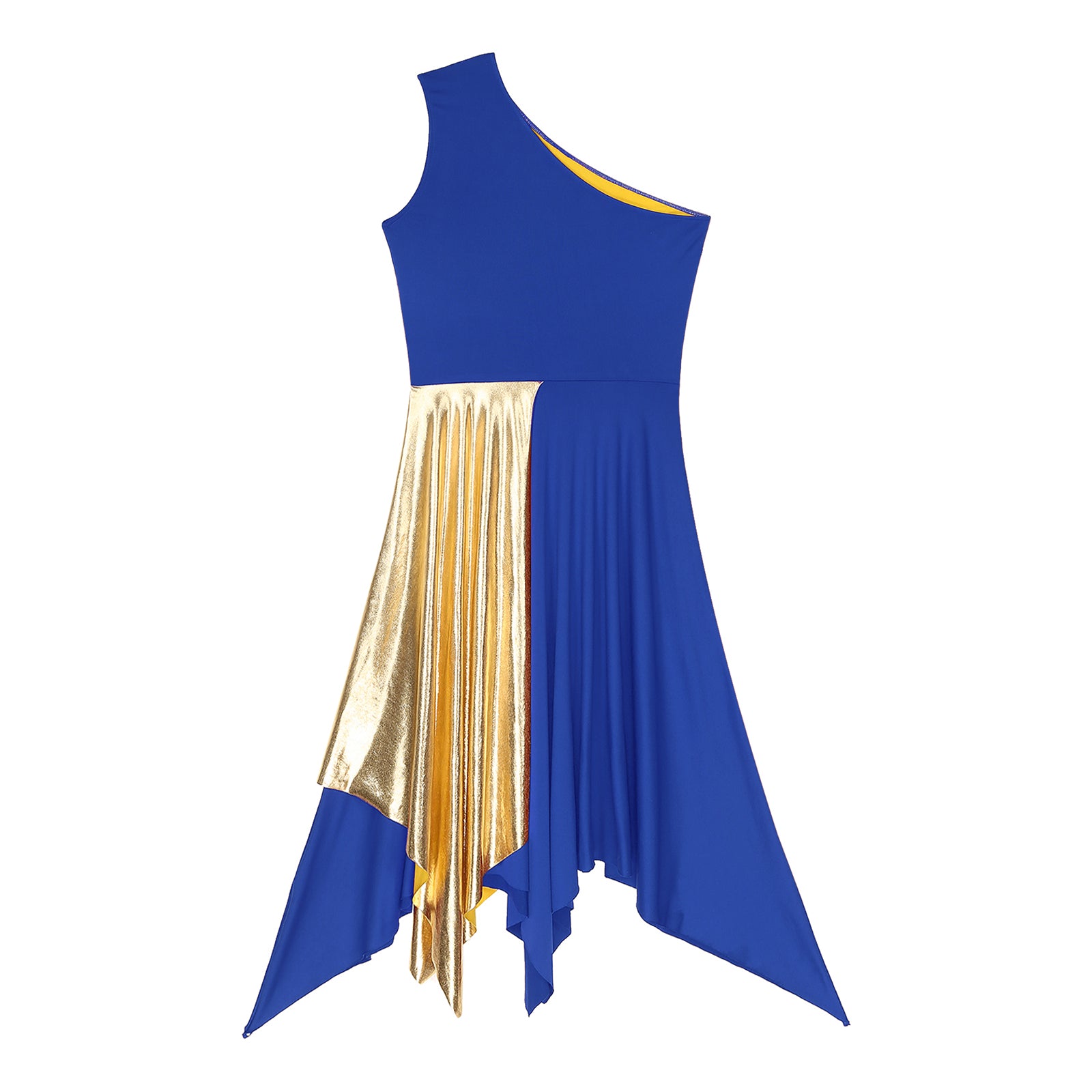 Women's One-Shoulder Lyrical Dance & Worship Performance Dress