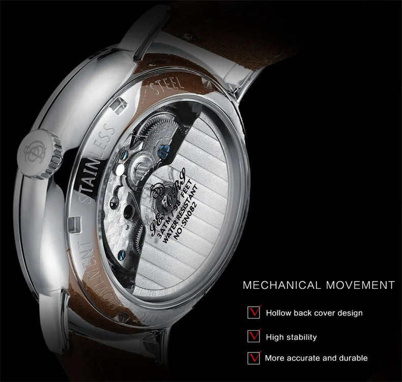 Men's Luxury Automatic Mechanical Watch — Military Style Waterproof Wristwatch