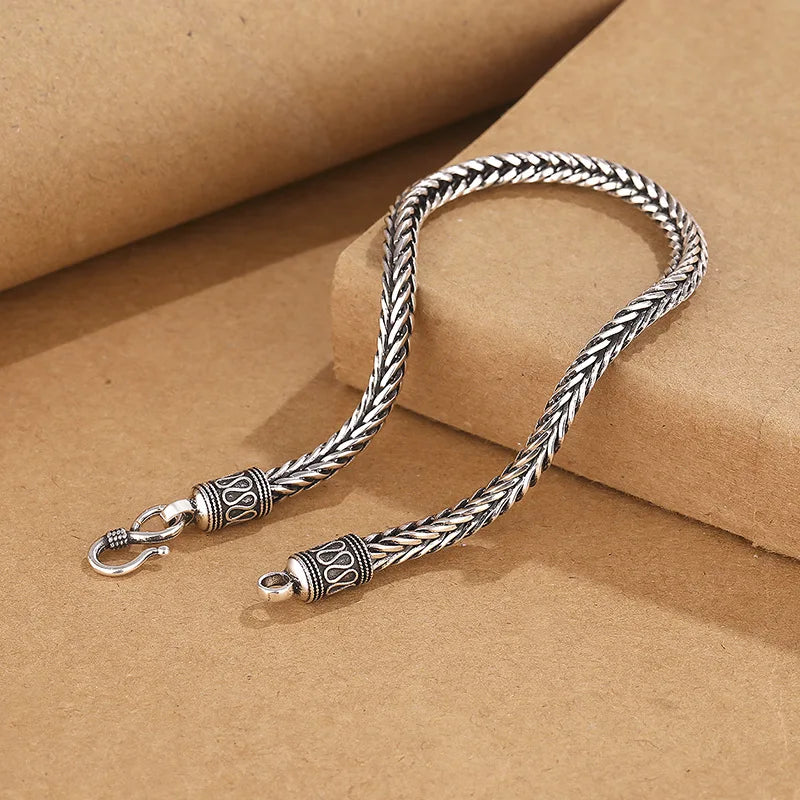 Men's 925 Sterling Silver Charm Bracelet — Vintage Wedding & Engagement Fashion Jewellery
