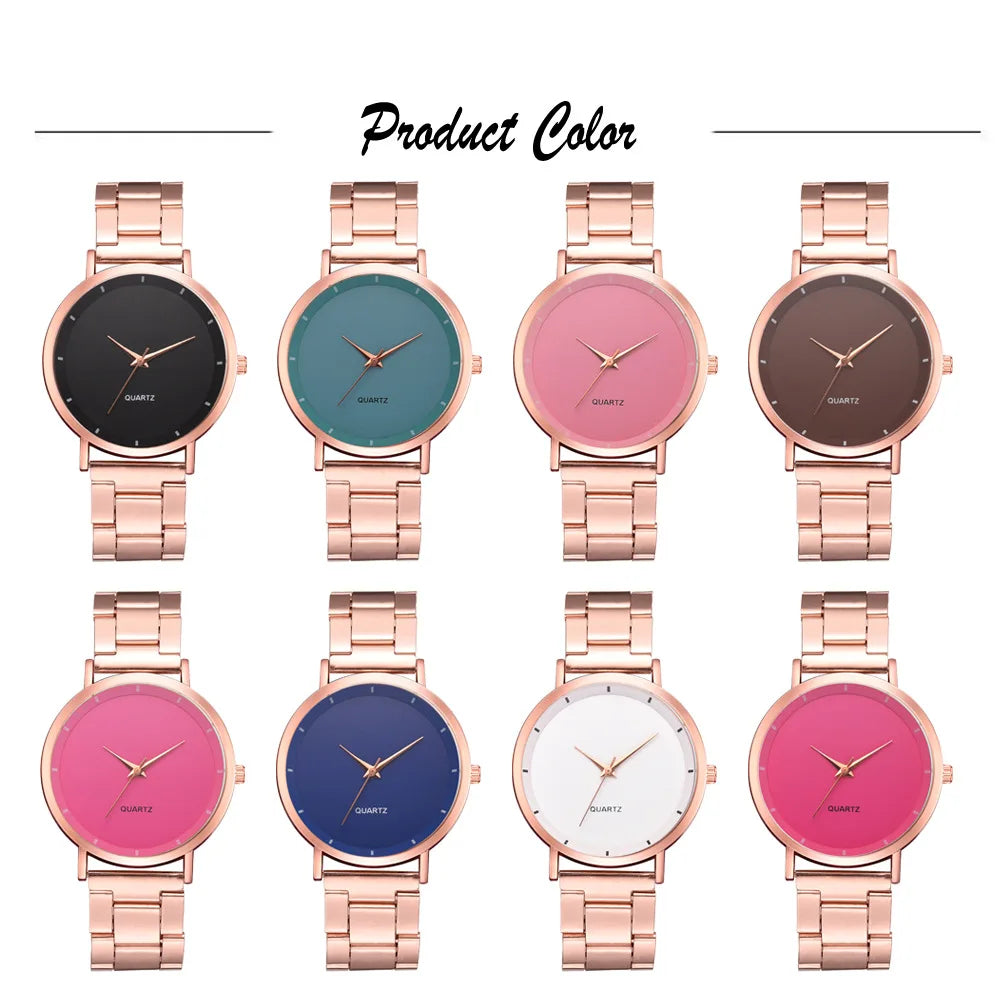 Women's Rose Gold Fashion Quartz Watch — Stainless Steel Business Wristwatch