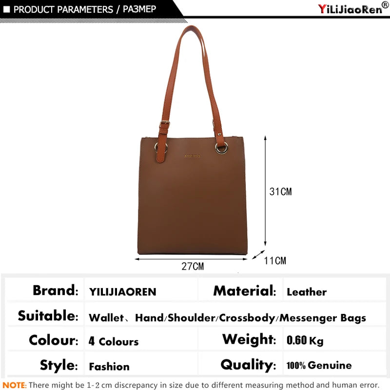 Women's Large Designer Tote Handbag — PU Leather Top Handle Shoulder Bag