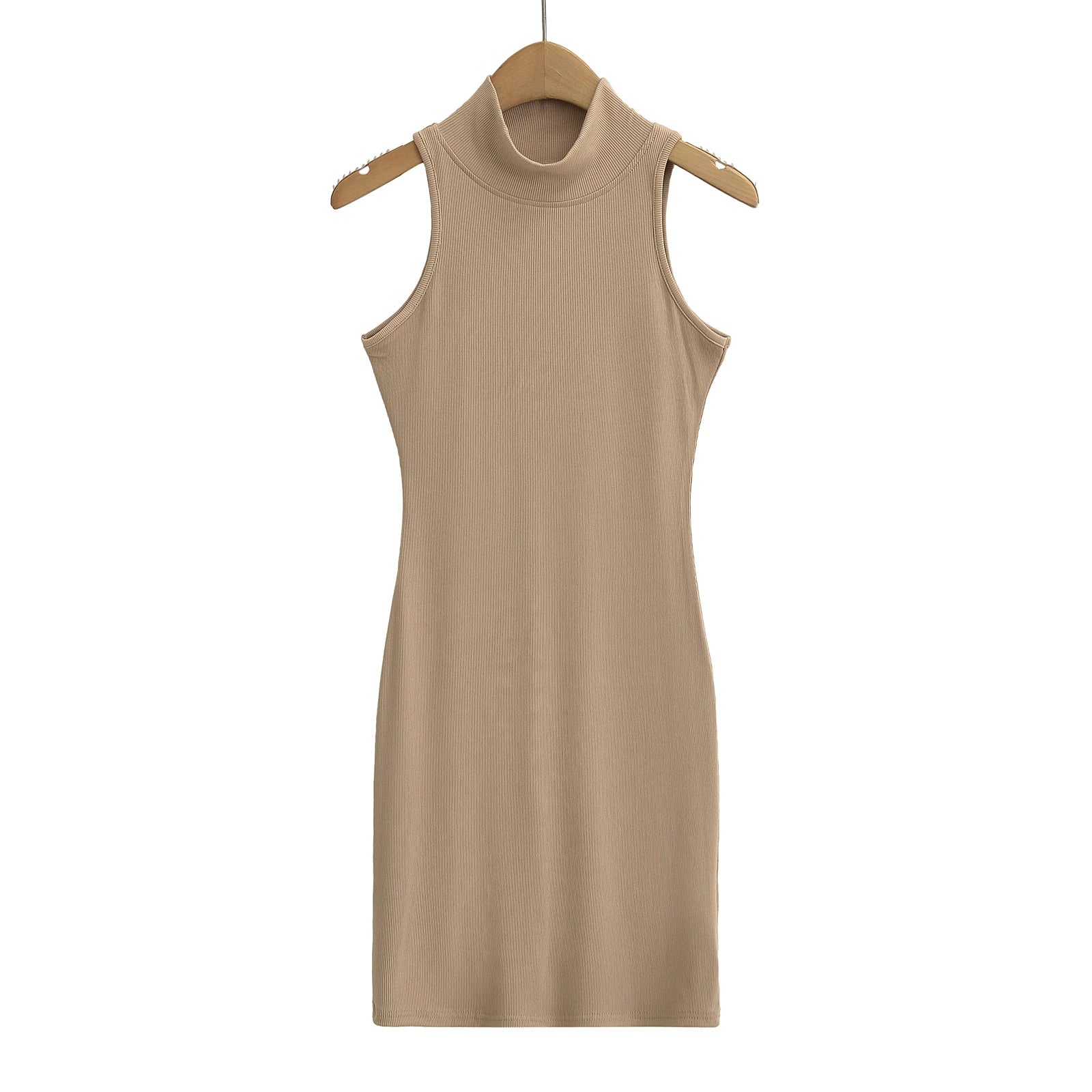 Women's Turtleneck Knit Bodycon Ankle-Length Maxi Dress