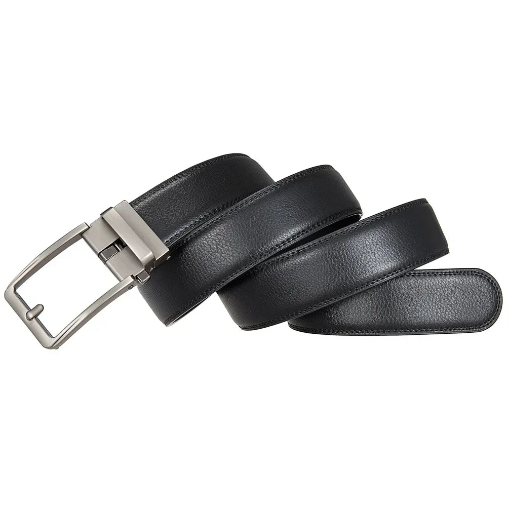 Men's Genuine Leather Belt — Automatic Buckle Luxury Designer Jeans Waistband