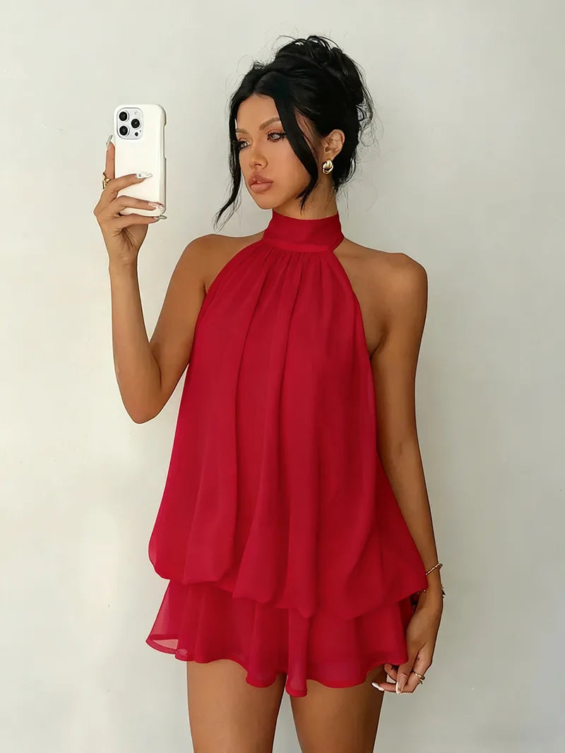 Women's Sexy Backless Slim-Fit A-Line Beachwear Dress