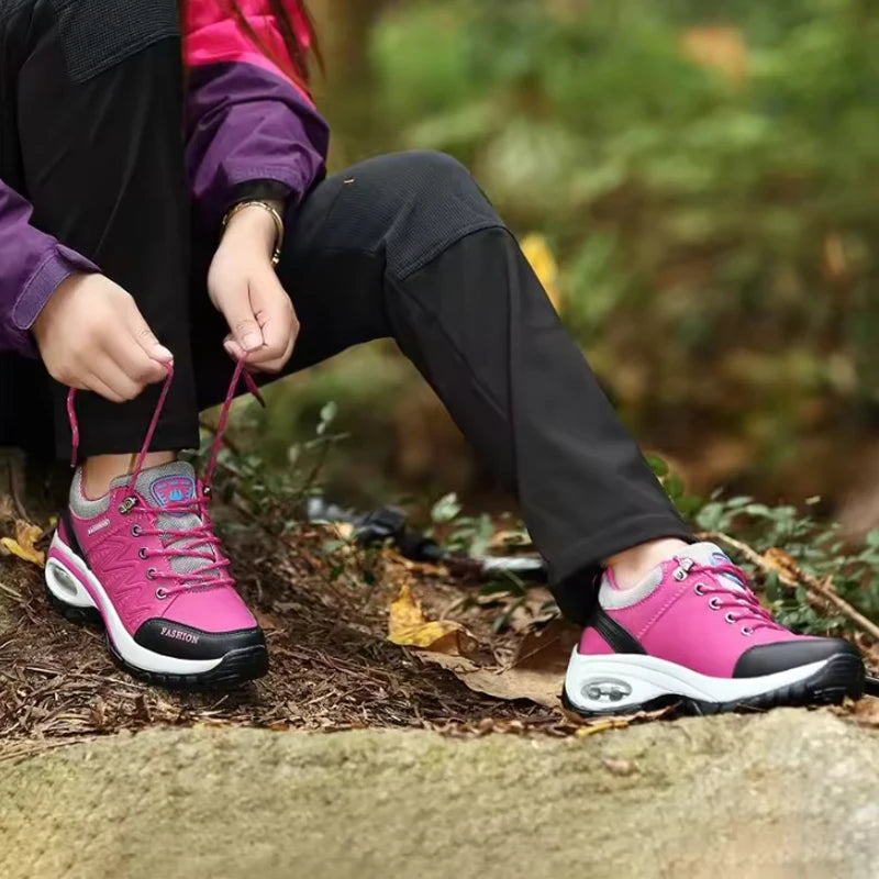 Women's Breathable Platform Sneakers — Lightweight Lace-Up Walking Shoes