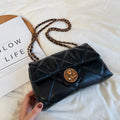 Women's Luxury Lingge Pattern PU Leather Crossbody Bag — Designer Underarm Shoulder Handbag