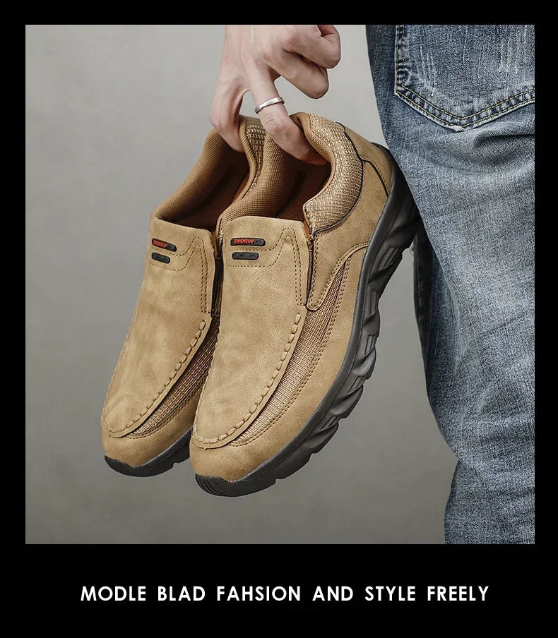 Men's Handmade Retro Slip-On Loafers — Breathable Casual Sneakers