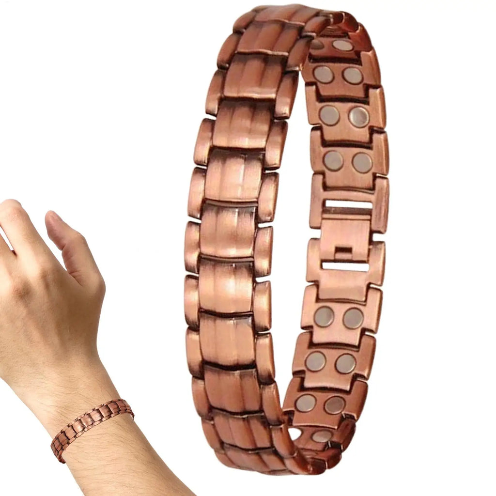 Men's Magnetic Copper Bracelet — Tin Gold Adjustable Sports & Outdoor Jewellery (21 cm)