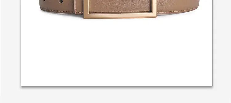 Women's Genuine Leather Belt — Metal Buckle Strap for Jeans & Dresses