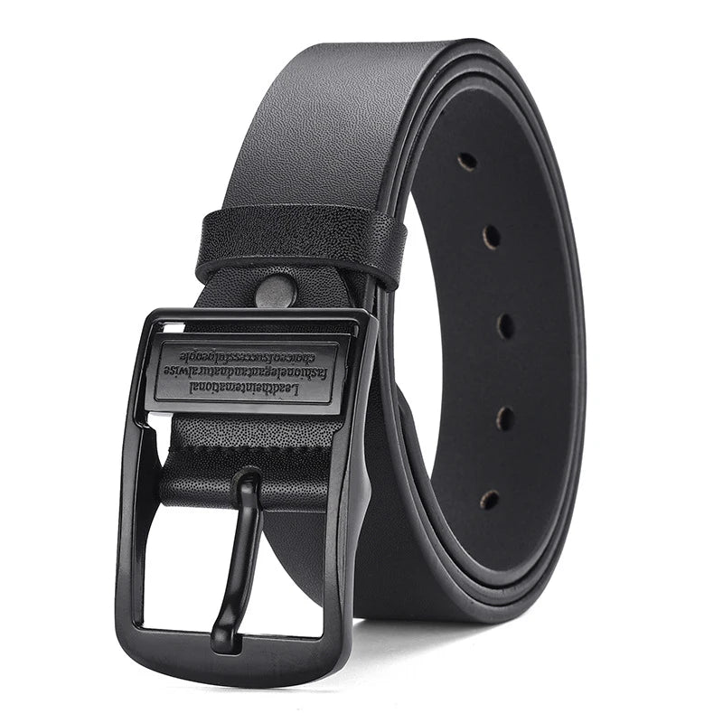 Men's Light Luxury PU Leather Belt — Pin Buckle Casual Versatile Jeans Waistband