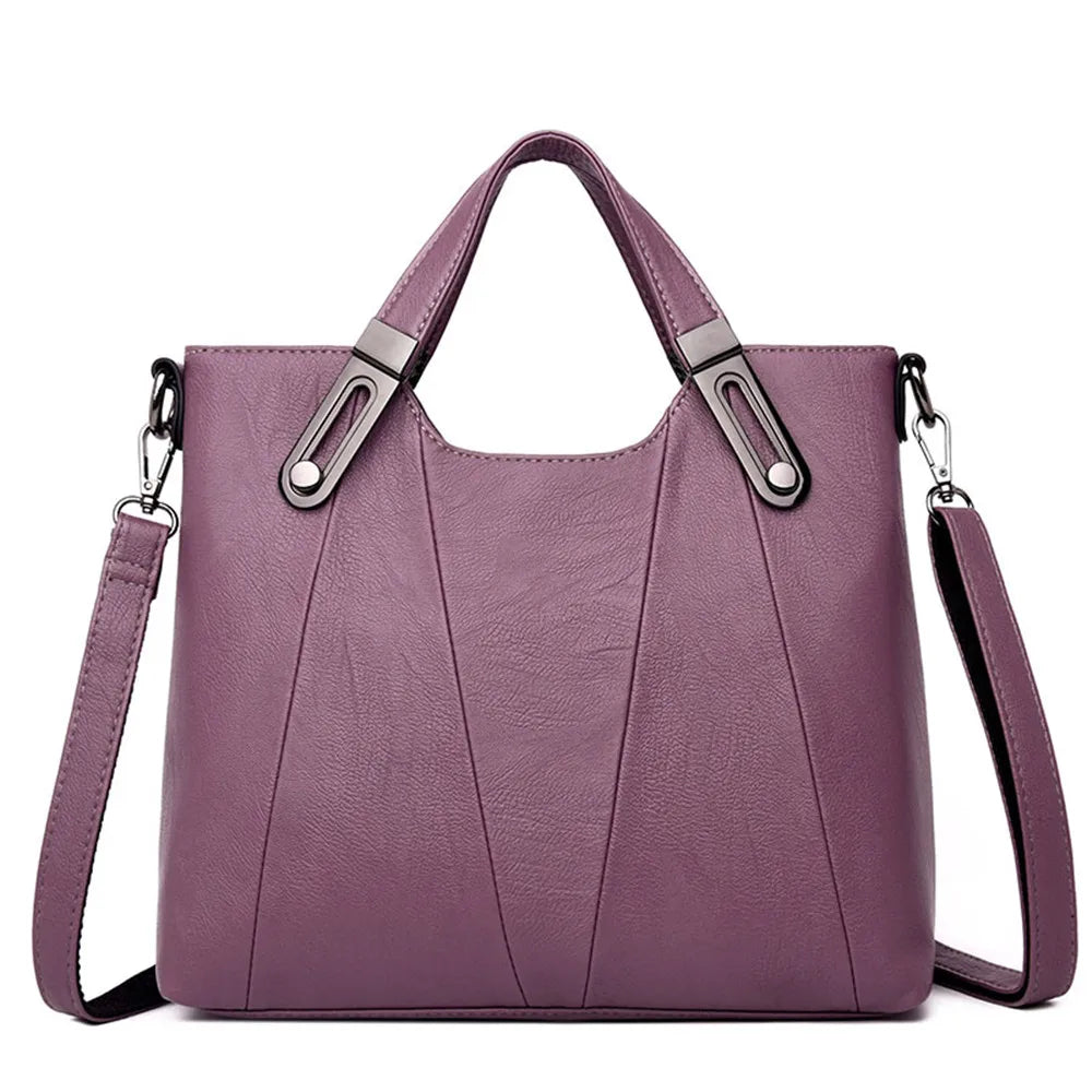 Women's Luxury PU Leather Crossbody Bag — Multi-Pocket Shoulder & Tote Handbag