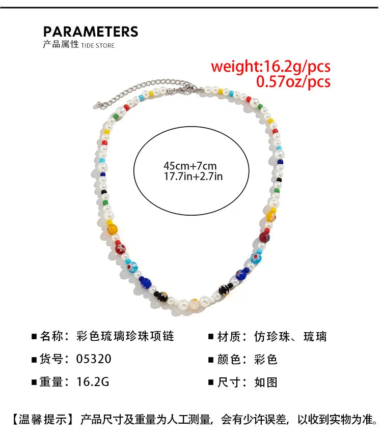 Men's Glass Flower Beaded Choker Necklace — Hip-Hop Gothic Punk Layered Pendant Chain