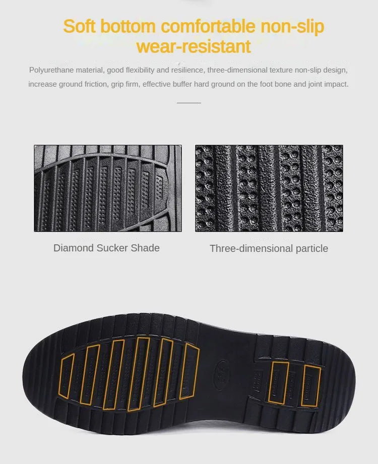 Men's Breathable Mesh Chunky Sole Sneakers — Lightweight Slip-On