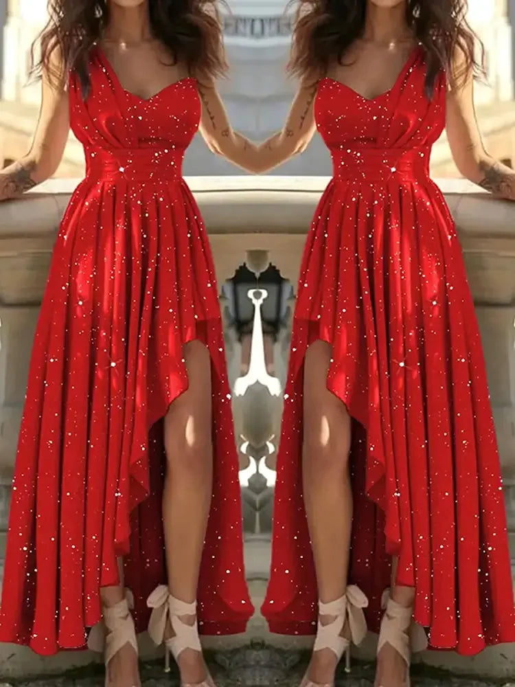 Women's Elegant V-Neck Cocktail Party Gown