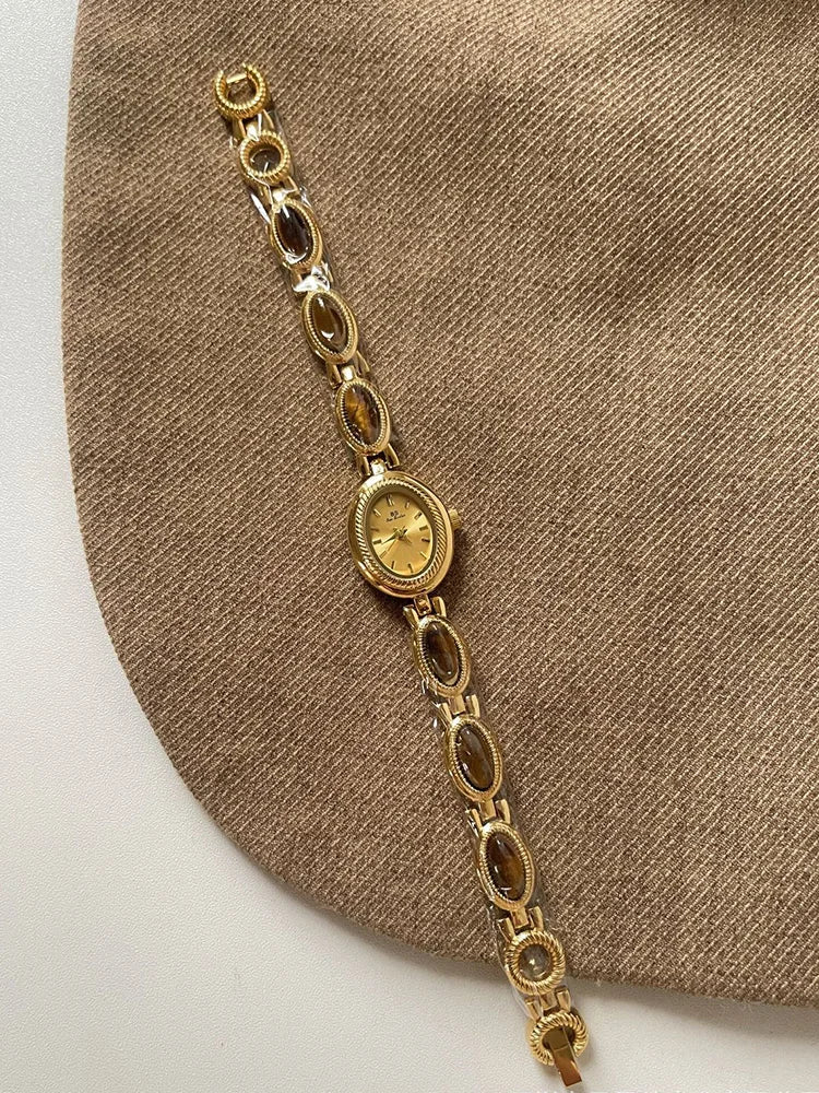 Women's Luxury Jade Green Jewelry Bracelet Watch — Quartz Dress Wristwatch