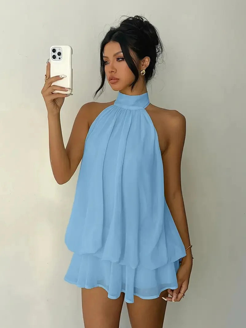 Women's Sexy Backless Slim-Fit A-Line Beachwear Dress