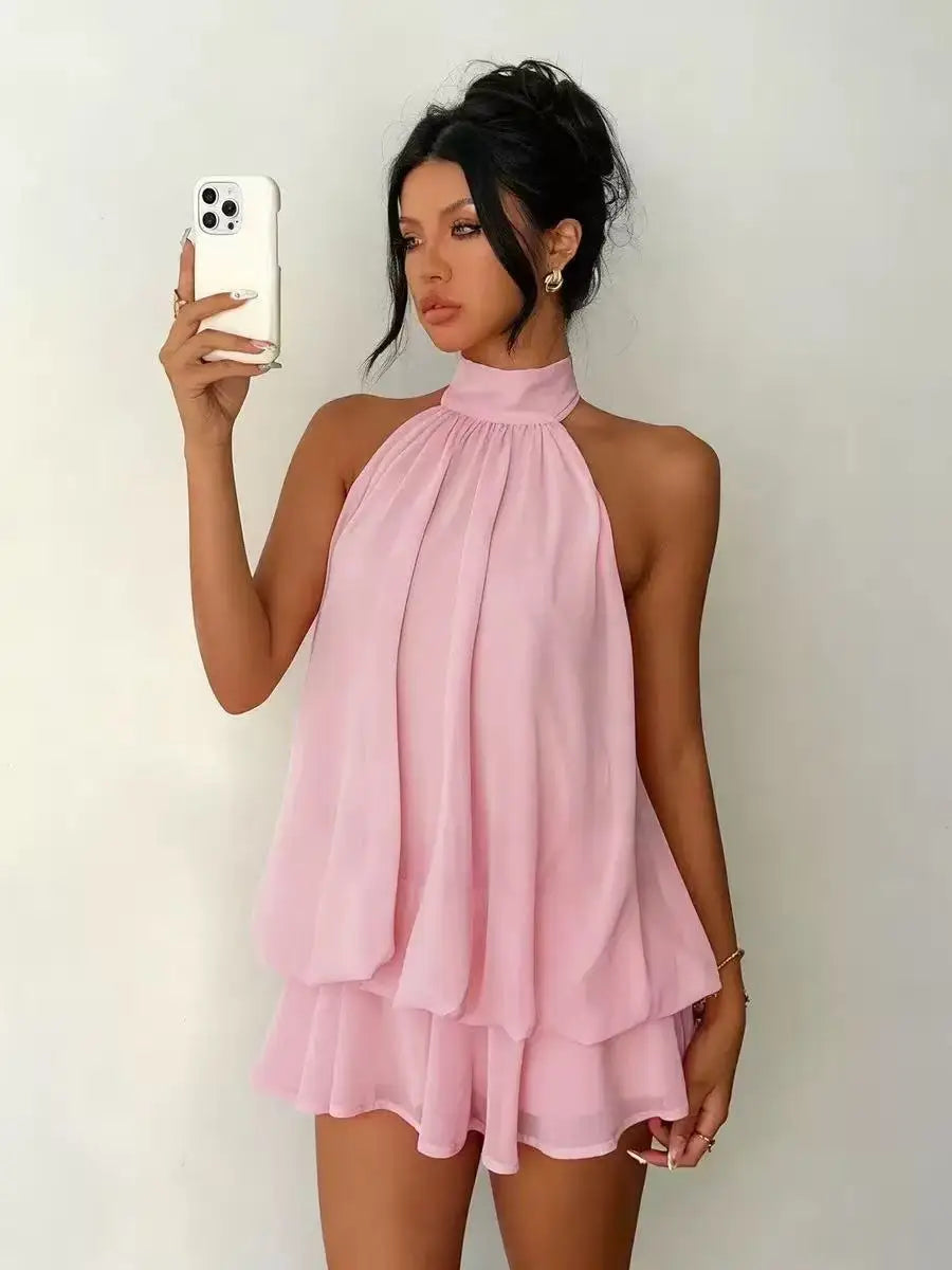 Women's Sexy Backless Slim-Fit A-Line Beachwear Dress