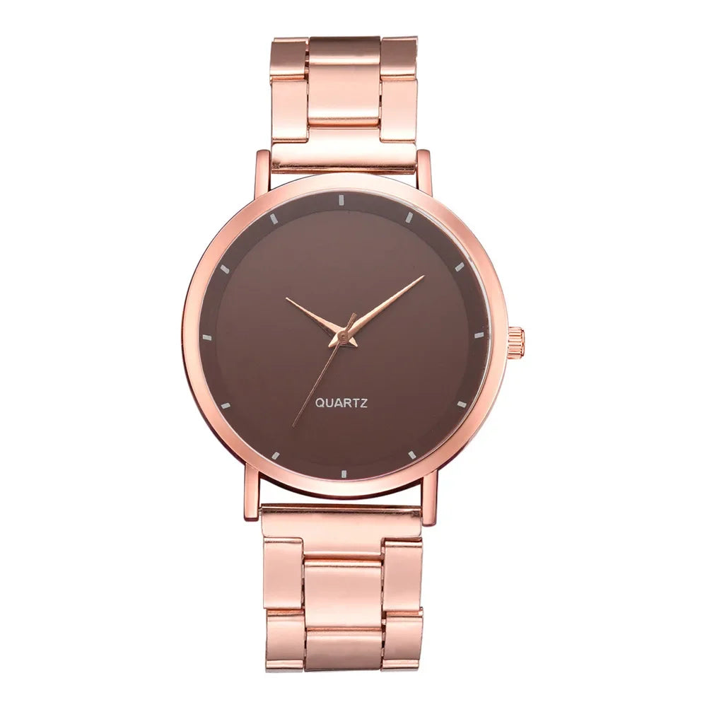 Women's Rose Gold Fashion Quartz Watch — Stainless Steel Business Wristwatch