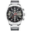 CURREN Men's Sport Chronograph Quartz Watch — Waterproof Stainless Steel