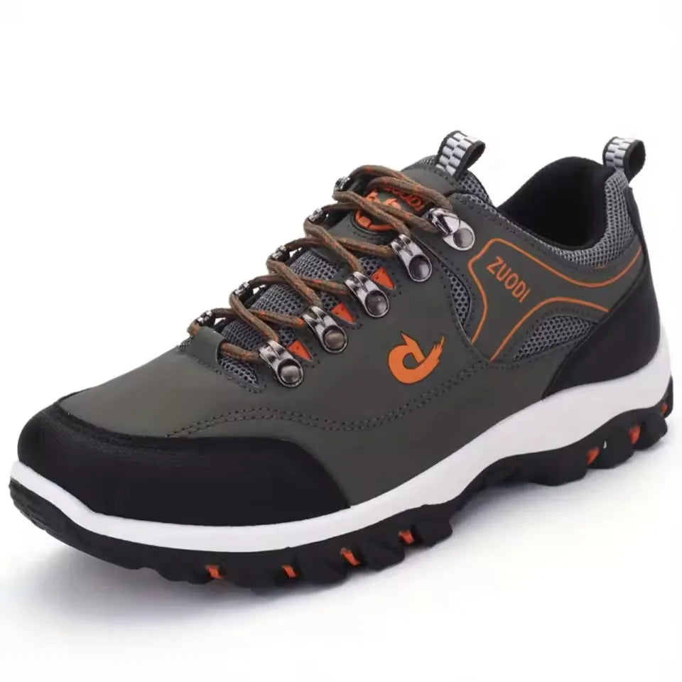 Men's Leather Casual Sport Sneakers — Lightweight Walking Shoes
