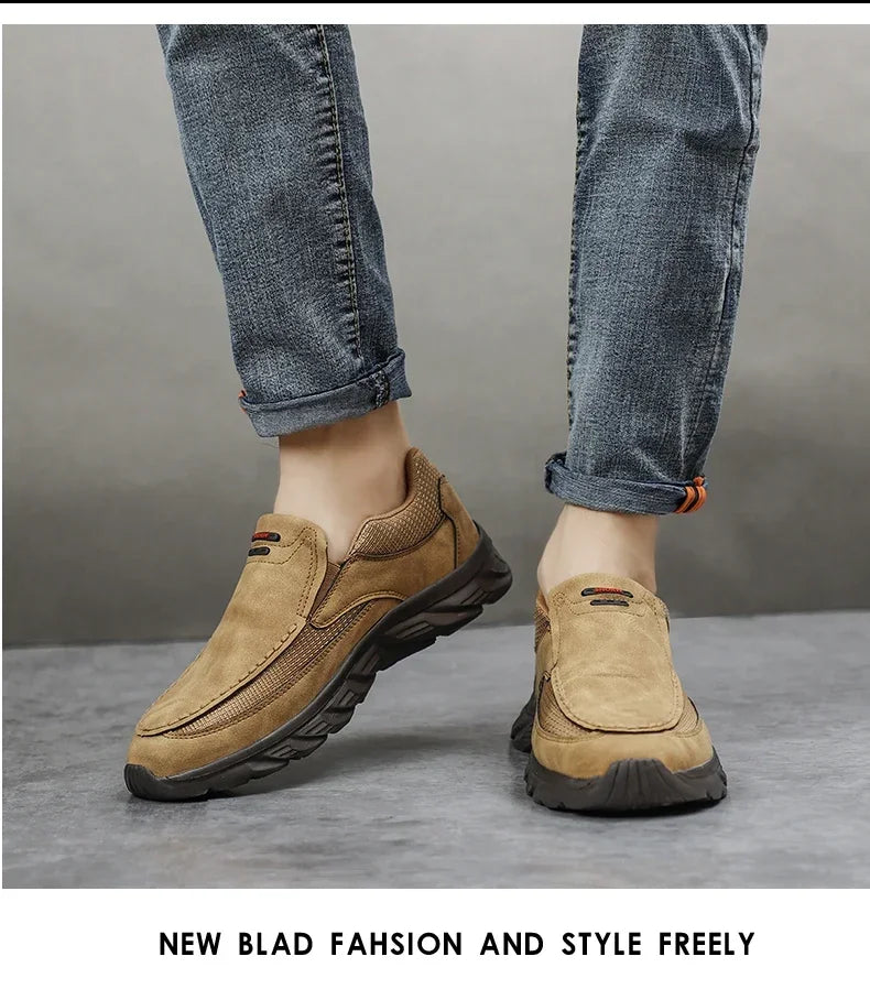 Men's Handmade Retro Slip-On Loafers — Breathable Casual Sneakers