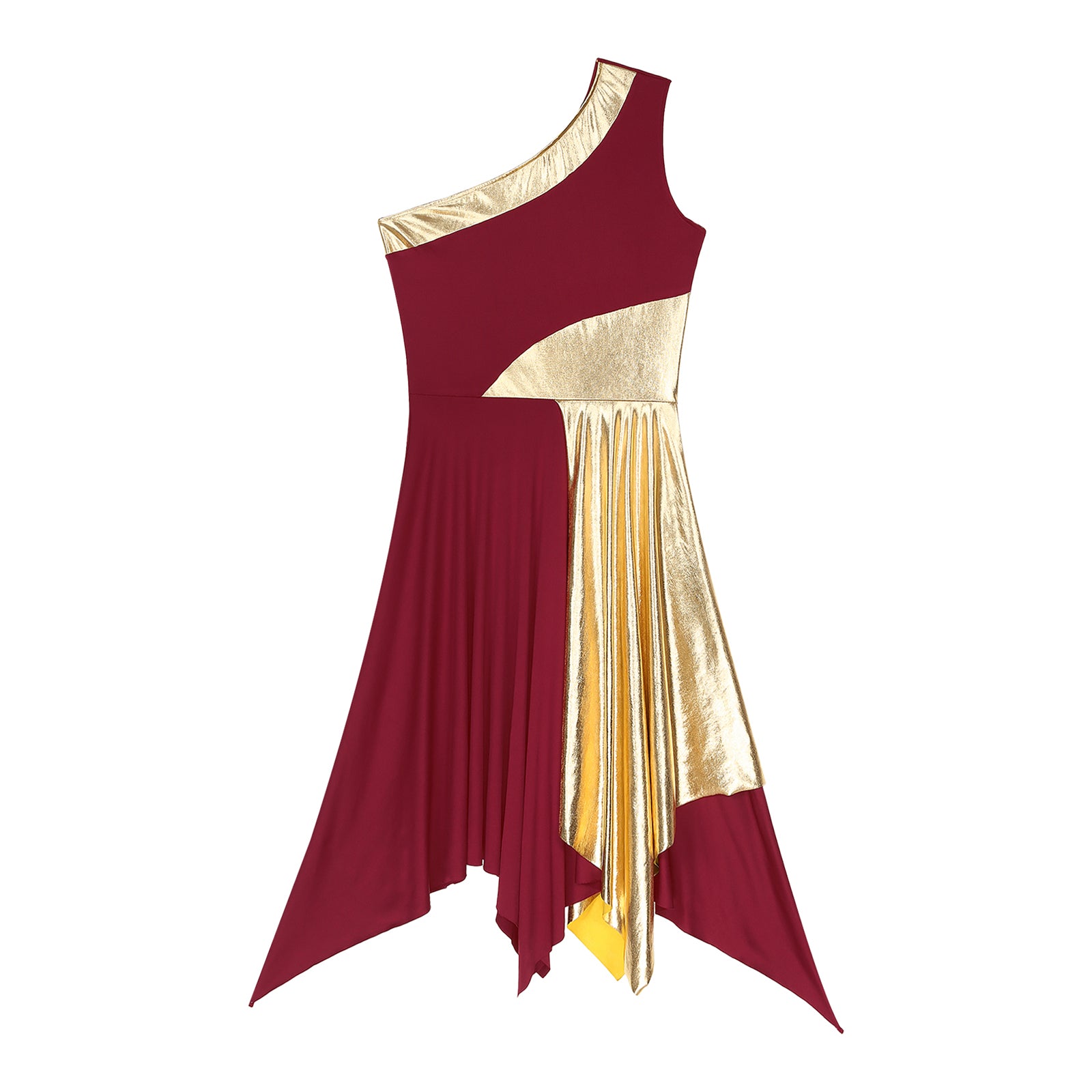 Women's One-Shoulder Lyrical Dance & Worship Performance Dress