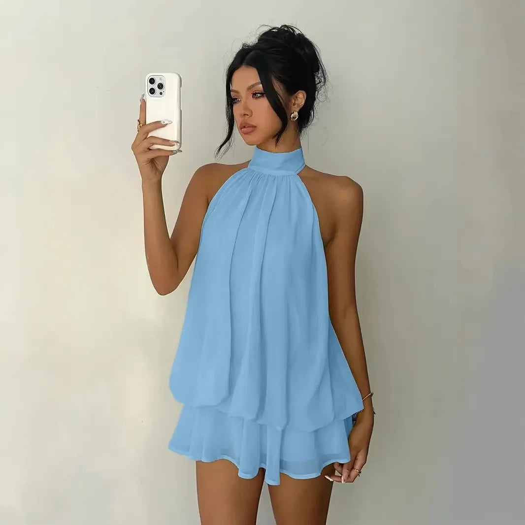 Women's Sexy Backless Slim-Fit A-Line Beachwear Dress