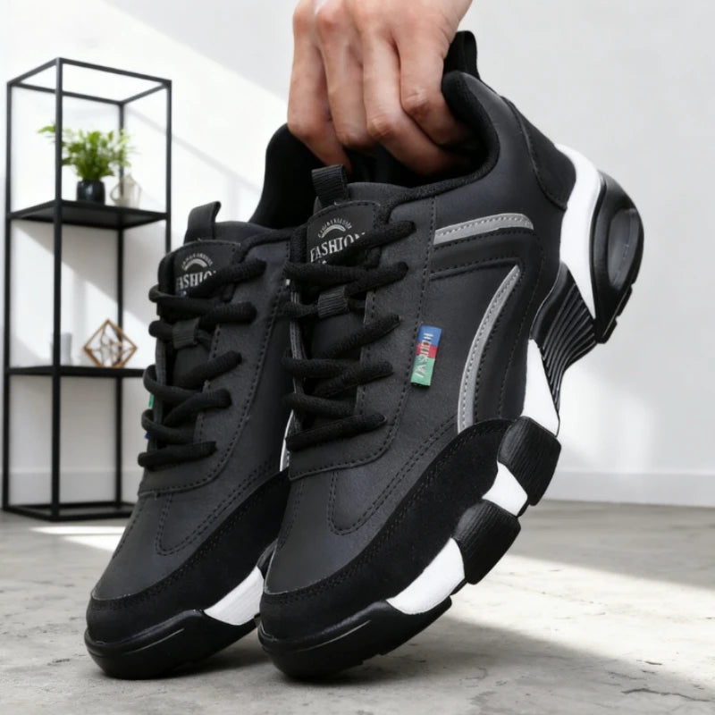 Men's Anti-Slip Rebound Walking Sneakers — Breathable Lace-Up Shoes