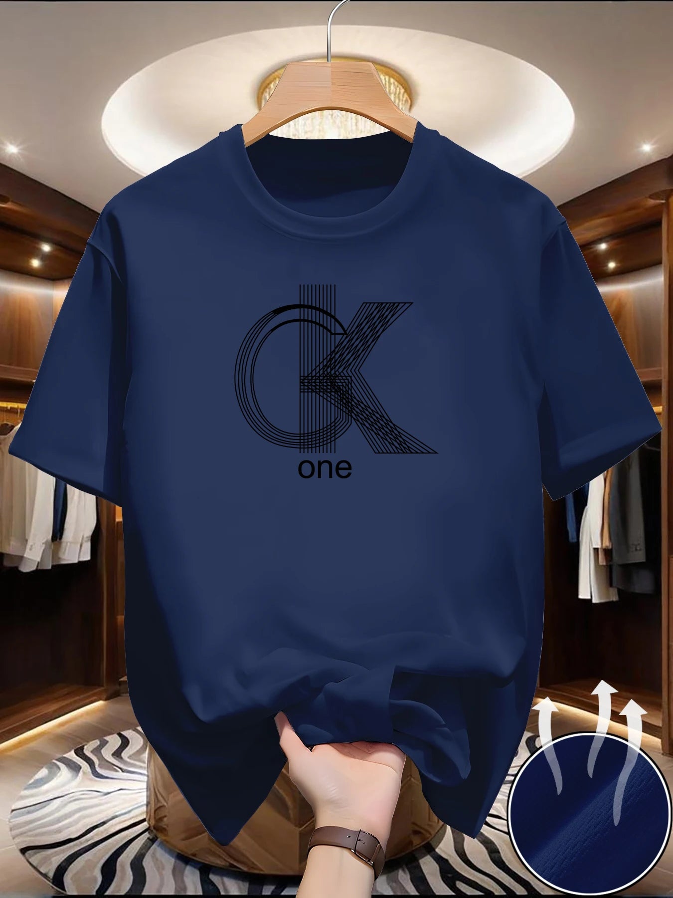 Men's Graphic Crew Neck T-Shirt — Breathable Summer Knit Tee (S–XXL)