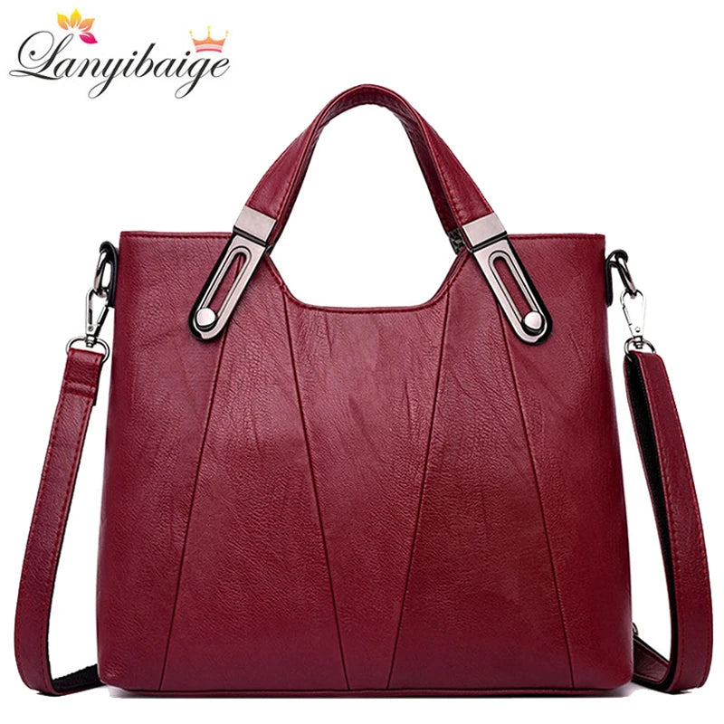 Women's Luxury PU Leather Crossbody Bag — Multi-Pocket Shoulder & Tote Handbag
