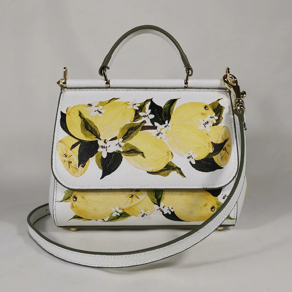 Women's Rose Leather Crossbody Tote Bag — Lady Shoulder Handbag in Yellow & More