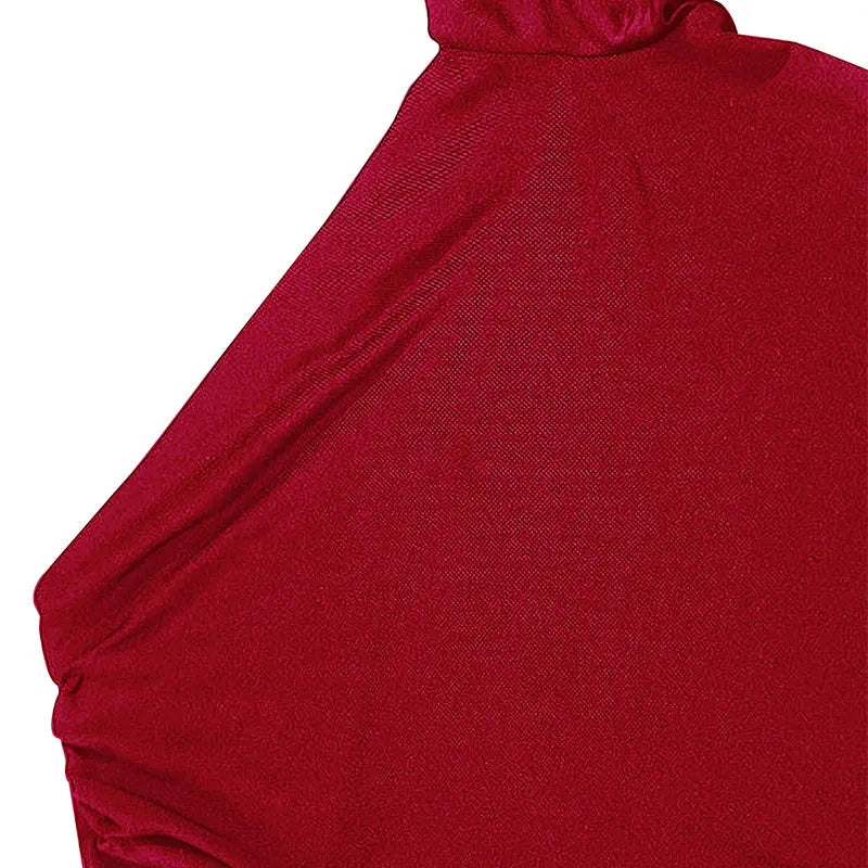 Women's One-Shoulder Backless Knit Slim Club Dress