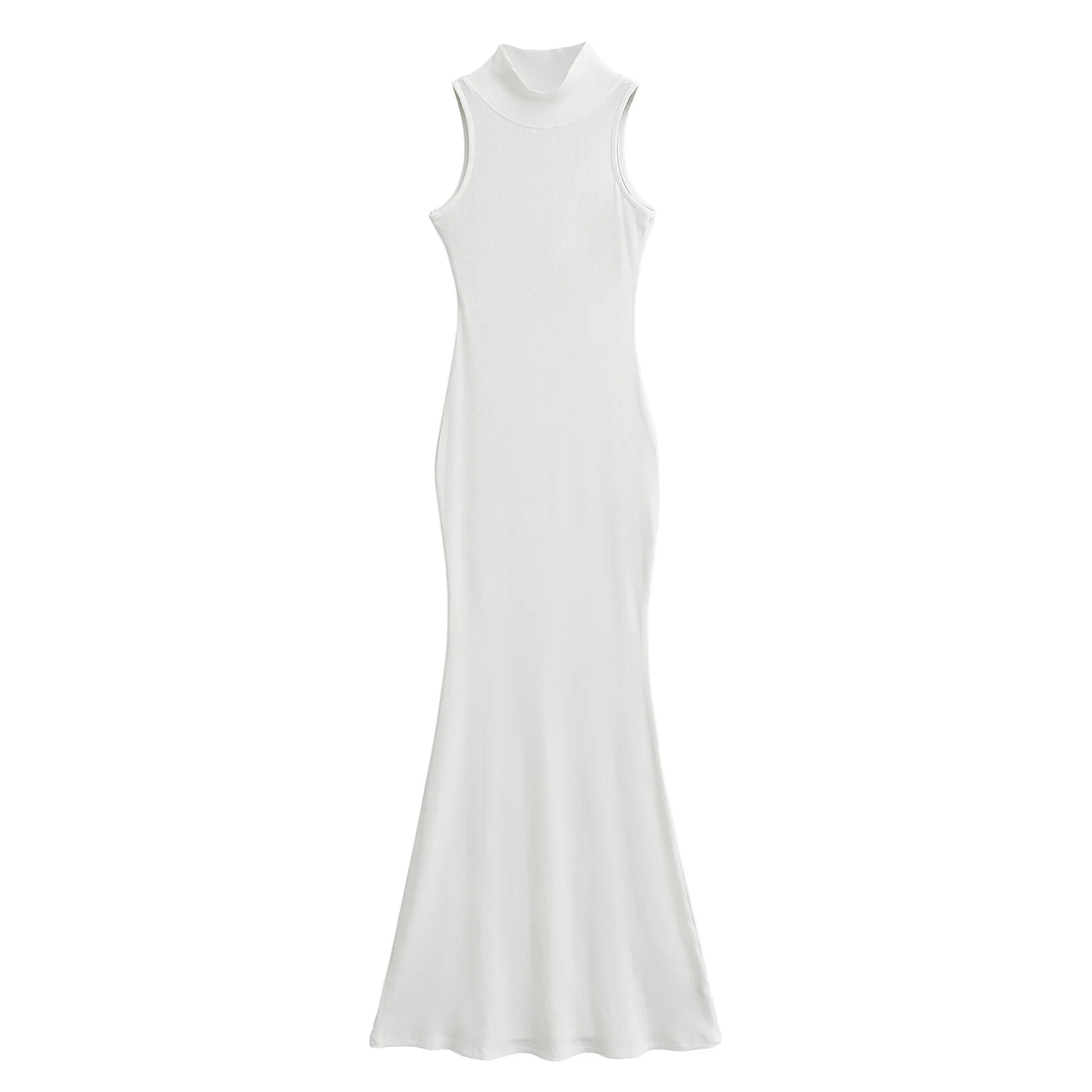 Women's Turtleneck Knit Bodycon Ankle-Length Maxi Dress