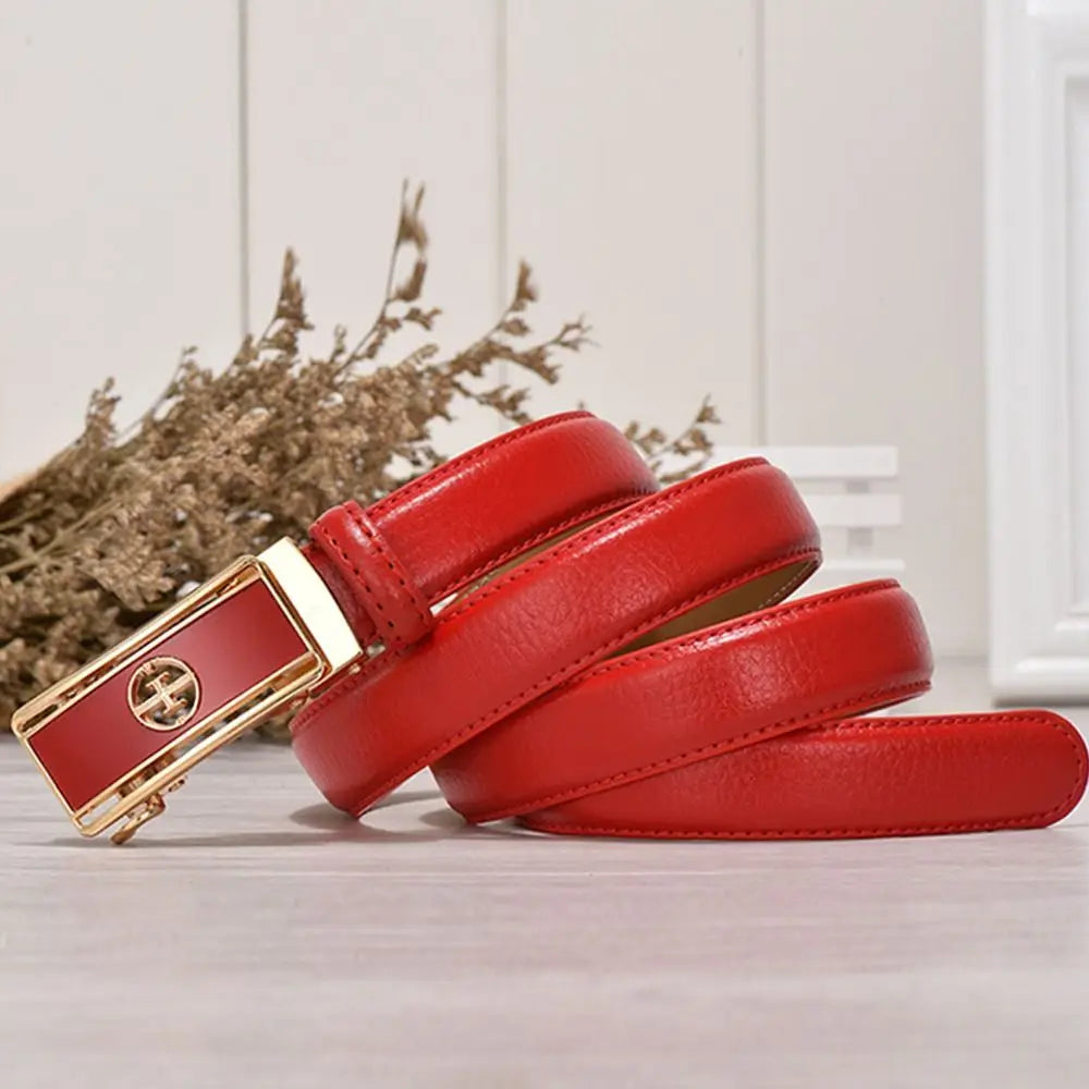 Women's Luxury Genuine Leather Belt — Automatic Buckle Waistband (105 cm)