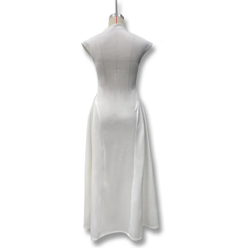 Women's Sleeveless Solid Color A-Line Party & Prom Dress
