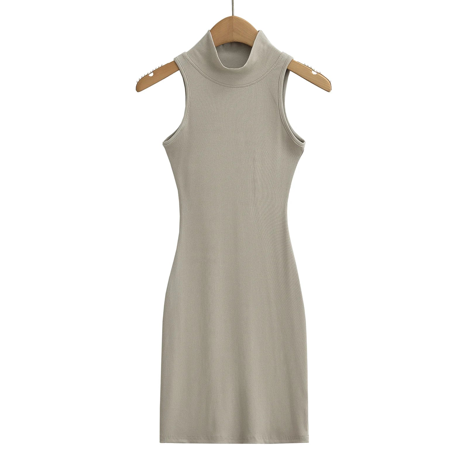 Women's Turtleneck Knit Bodycon Ankle-Length Maxi Dress