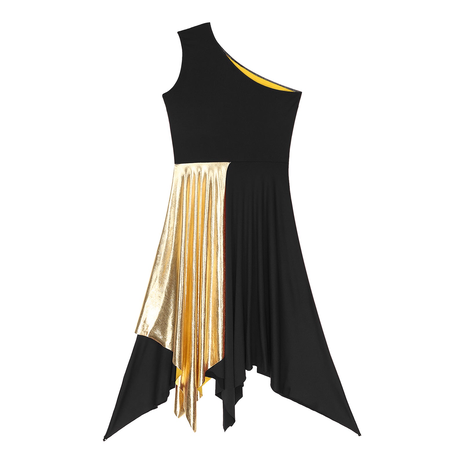Women's One-Shoulder Lyrical Dance & Worship Performance Dress