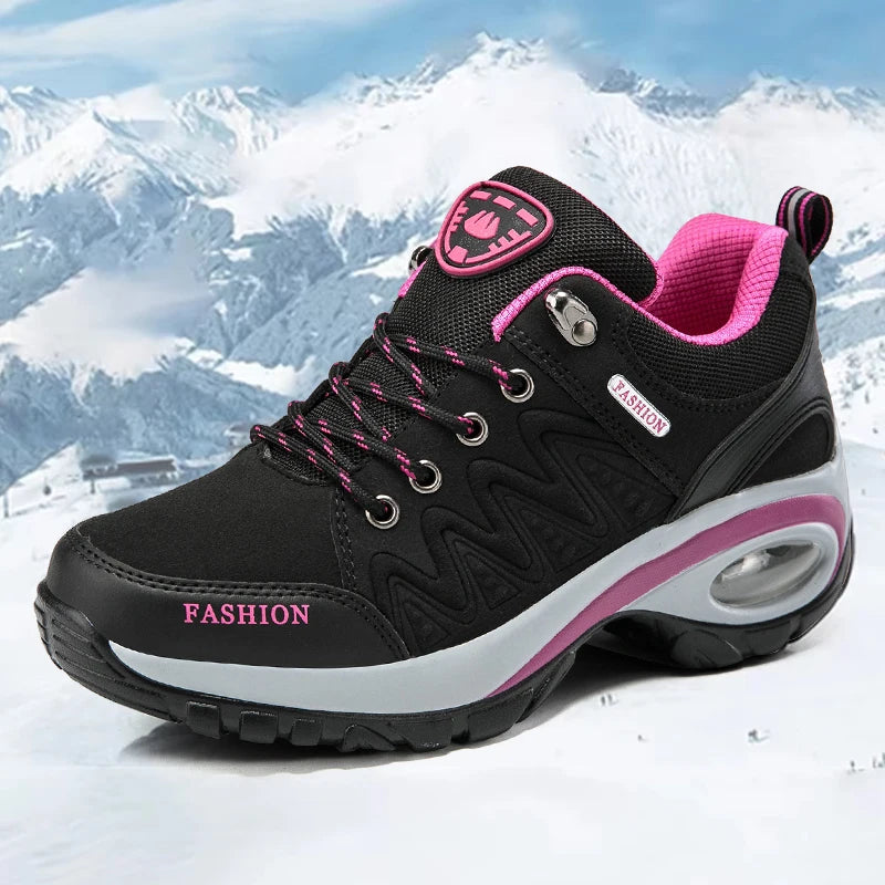 Women's Breathable Platform Sneakers — Lightweight Lace-Up Walking Shoes
