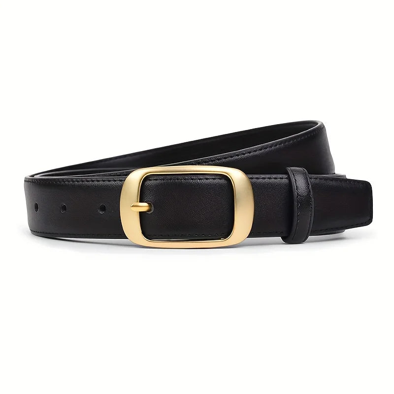 Women's PU Leather Belt — Alloy Metal Pin Buckle Fashion Strap for Jeans
