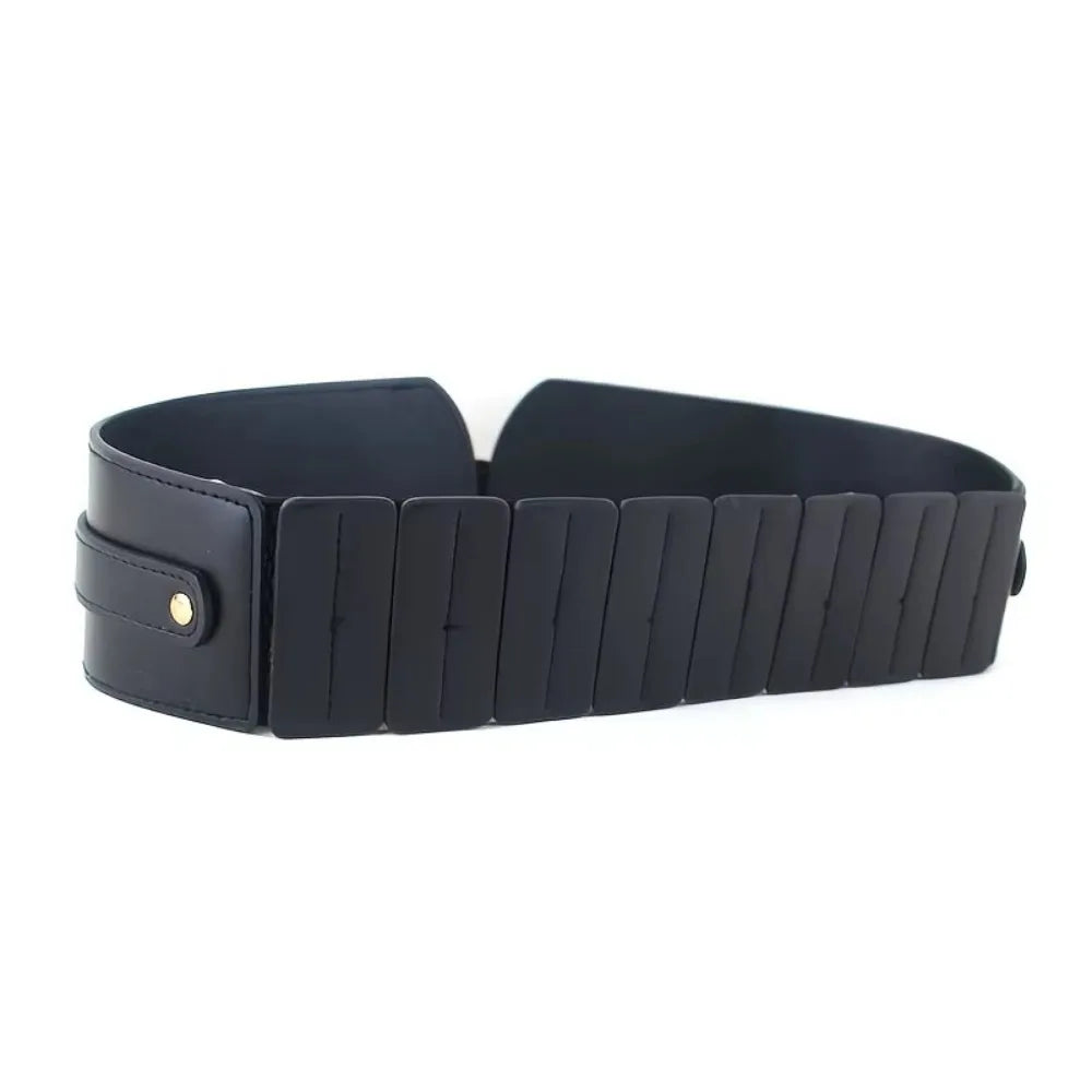 Women's Adjustable Corset Waist Belt — Wide PU Leather Cummerbund Waistband