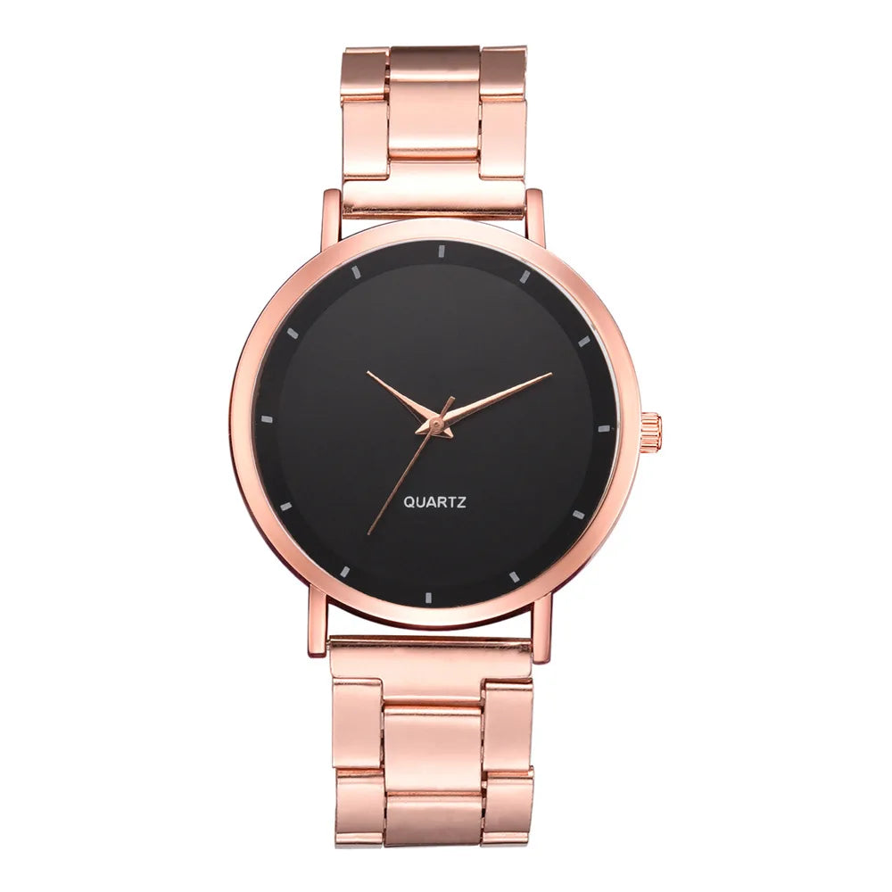 Women's Rose Gold Fashion Quartz Watch — Stainless Steel Business Wristwatch